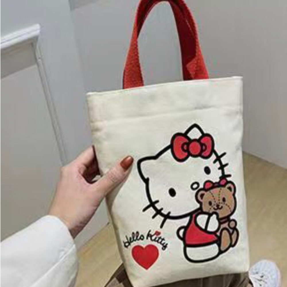 🌟🌟Hello Kitty Mini Tote Bag - Red and Cream - Picture 4 of 4
